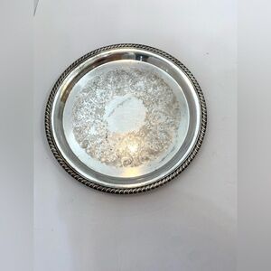 Vintage Decorative Silverplated Tray 12.5”
